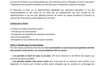 Charte des bonnes pratiques des travaux forestiers après incendie