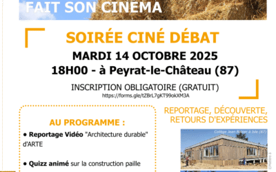 Ciné-débat “La construction paille fait son cinéma” – Zoom sur la construction en bois local
